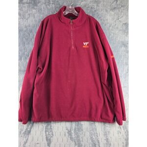 Pro Edge Virginia Tech Hokies Fleece Quarter Zip Pullover Maroon Mens 2XL VT